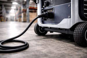 Portable industrial equipment using a heavy-duty power cable in a UK manufacturing environment