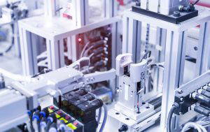 Industrial automation machinery showing control components and wiring used in UL and CSA compliant systems